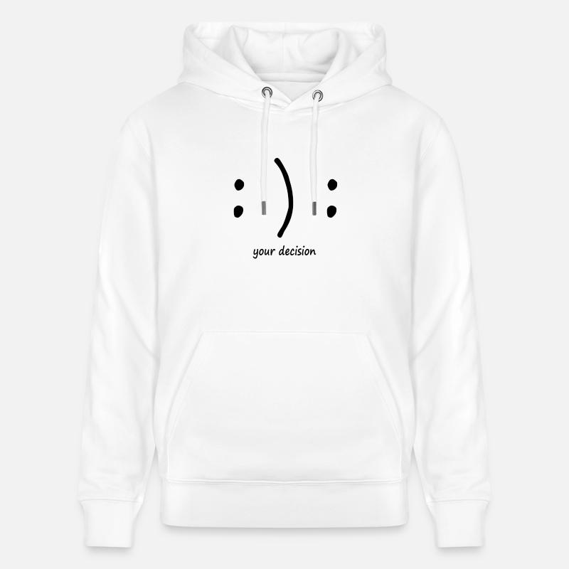 heureux ou triste? Émotions smiley - Sweat à capuche bio CRUISER Stanley/Stella Unisexe - blanc