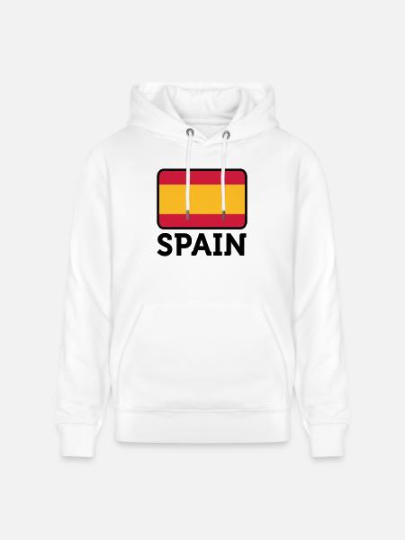 National Flag of Spain - Stanley/Stella CRUISER Unisex Organic Hoodie - white