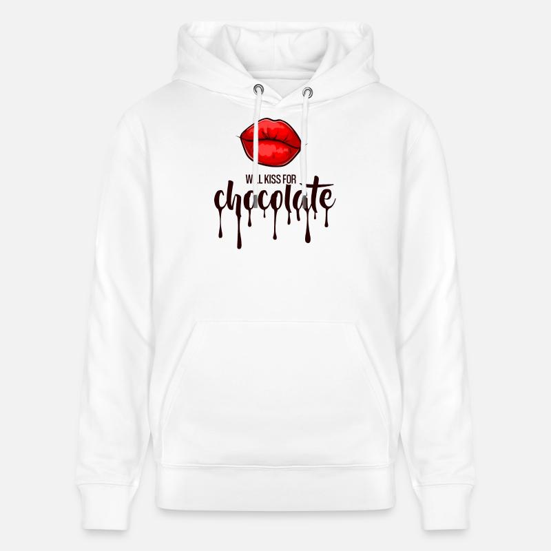 S’embrassera pour du chocolat - Sweat à capuche bio CRUISER Stanley/Stella Unisexe - blanc