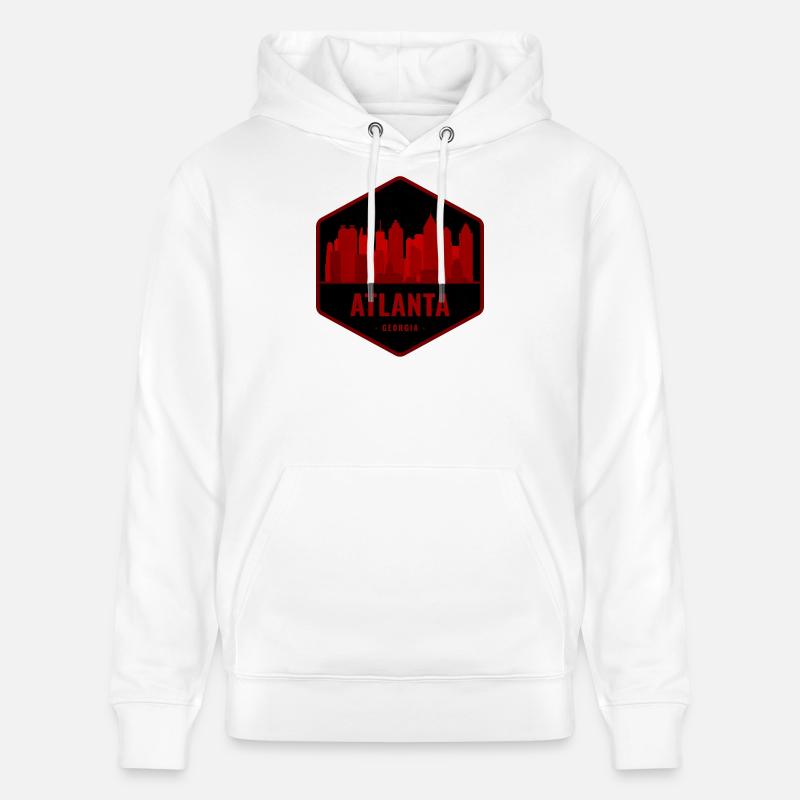 Atlanta Skyline Silhouette Red - Sweat à capuche bio CRUISER Stanley/Stella Unisexe - blanc