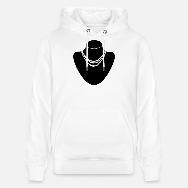 Juwelier-Halsständer mit Halskette Perlen - Stanley/Stella Unisex Bio-Hoodie CRUISER  - Weiß