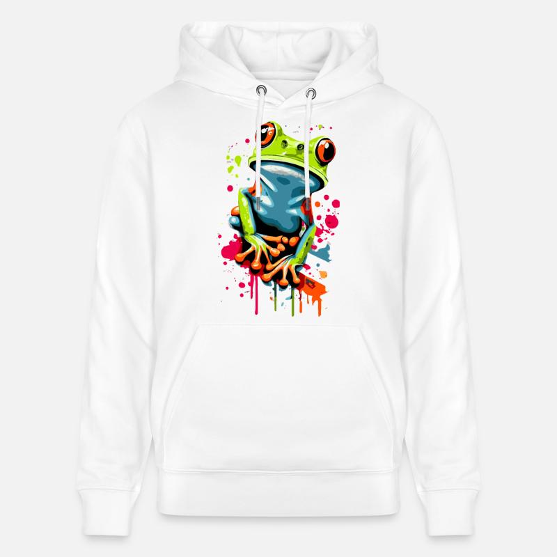 Grenouille - Rainette - Prince grenouille - Croaker - Sweat à capuche bio CRUISER Stanley/Stella Unisexe - blanc