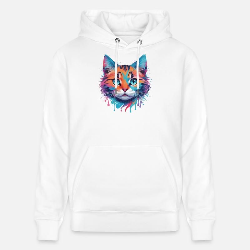 Chat mignon - Sweat à capuche bio CRUISER Stanley/Stella Unisexe - blanc