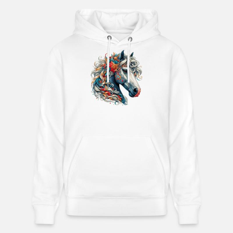 Cheval - Sweat à capuche bio CRUISER Stanley/Stella Unisexe - blanc