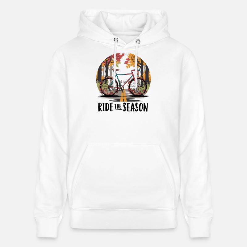 Scène de route cyclable d’automne - Sweat à capuche bio CRUISER Stanley/Stella Unisexe - blanc