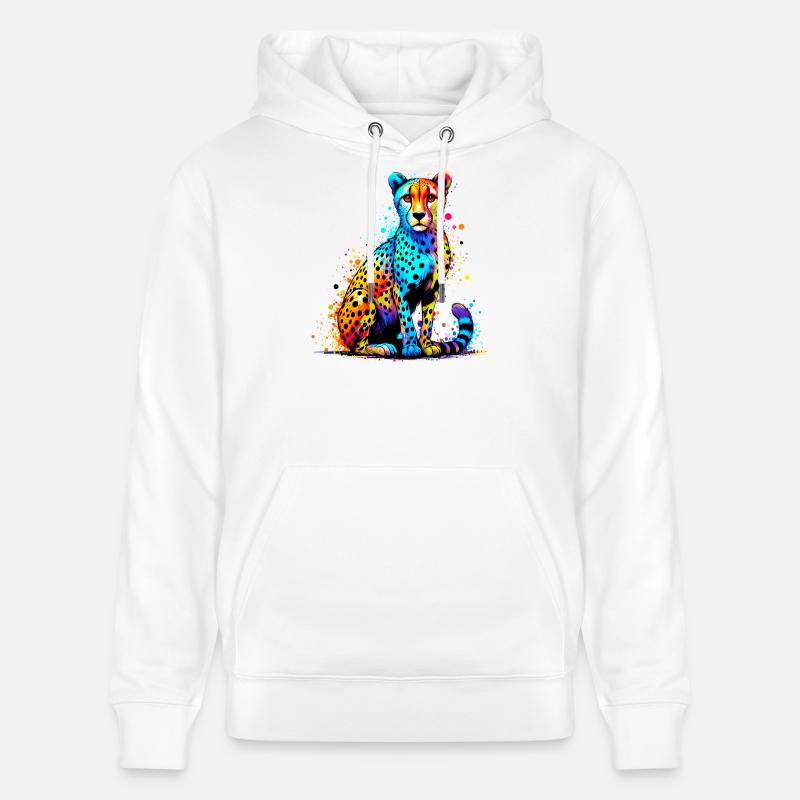 Guépard - Sweat à capuche bio CRUISER Stanley/Stella Unisexe - blanc