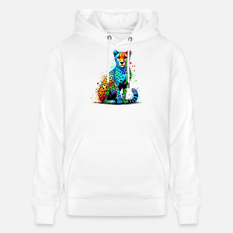 Guépard - Sweat à capuche bio CRUISER Stanley/Stella Unisexe - blanc