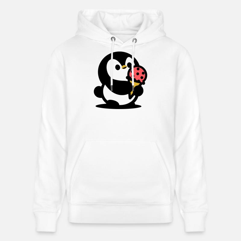 Kleiner Pinguin mit Eis - Stanley/Stella Unisex Bio-Hoodie CRUISER  - Weiß