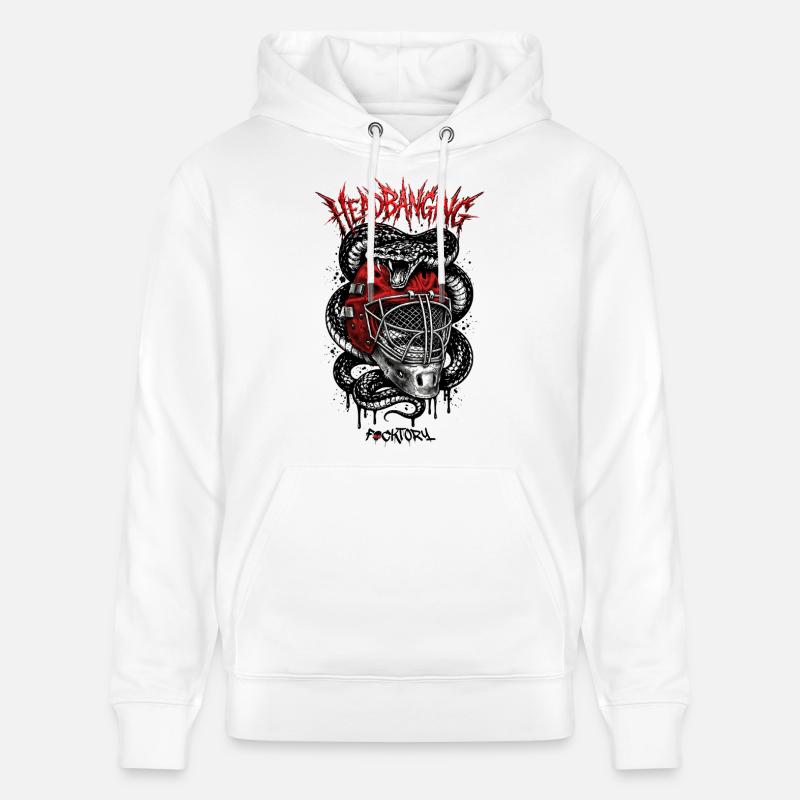 Masque Rouge Cascadant de tête - Sweat à capuche bio CRUISER Stanley/Stella Unisexe - blanc