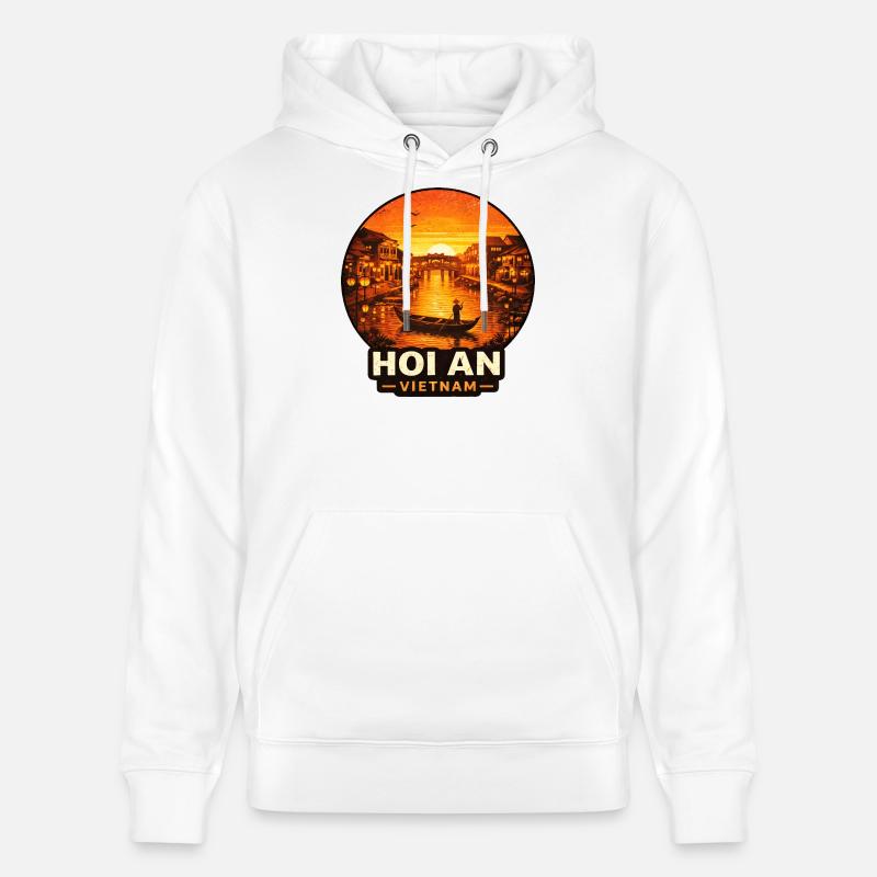 Hoi An Vietnam Sunset Skyline - Sweat à capuche bio CRUISER Stanley/Stella Unisexe - blanc