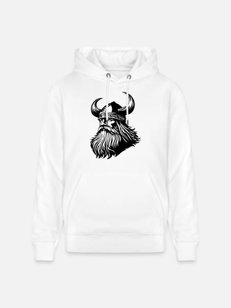 Viking Warrior Odin - Stanley/Stella CRUISER Unisex Organic Hoodie - white