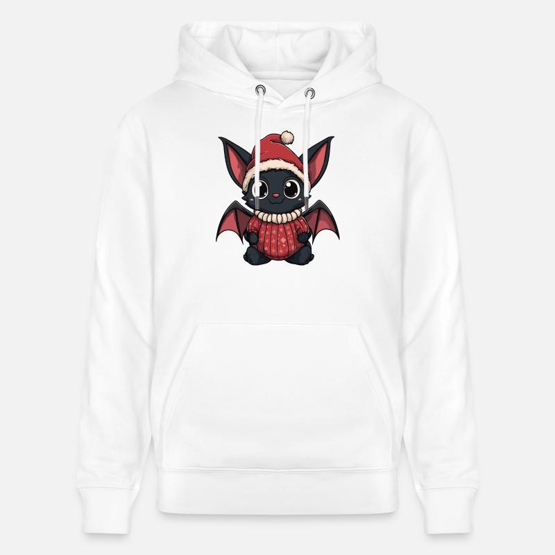 Bande dessinée de Noël chauve-souris - Sweat à capuche bio CRUISER Stanley/Stella Unisexe - blanc