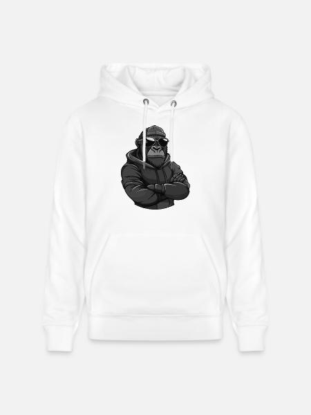 Gorilla Animal Comic - Stanley/Stella CRUISER Unisex Organic Hoodie - white