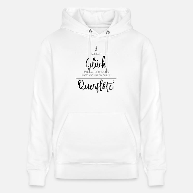Querflöte Instrument Geschenk - Stanley/Stella Unisex Bio-Hoodie CRUISER  - Weiß