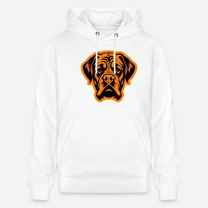 Tête de chien Mastiff - Sweat à capuche bio CRUISER Stanley/Stella Unisexe - blanc