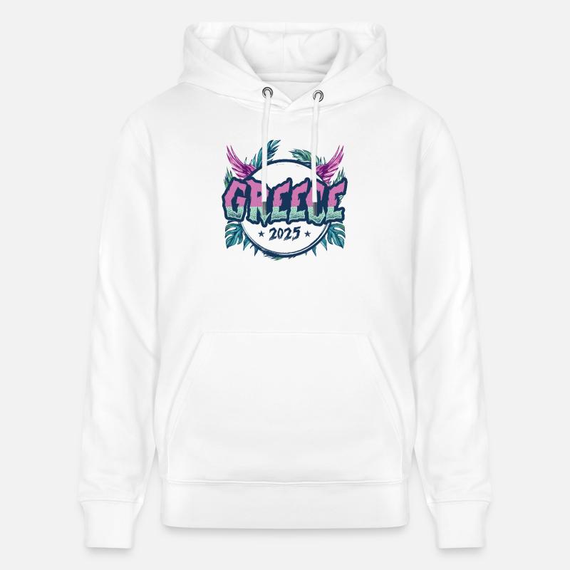 Vacances Grèce 2025 - Sweat à capuche bio CRUISER Stanley/Stella Unisexe - blanc