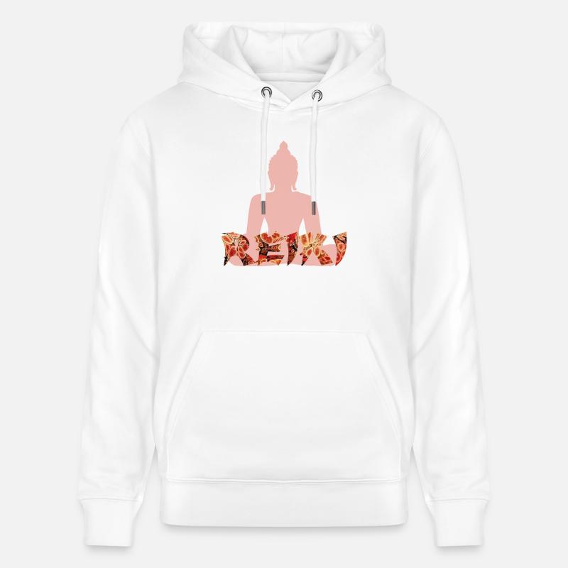 Reiki avec buddah e 222 - Sweat à capuche bio CRUISER Stanley/Stella Unisexe - blanc