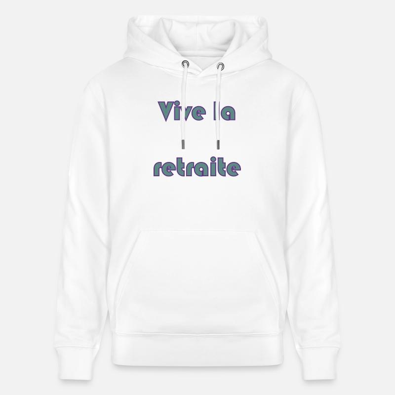 RETRAITE. RETRAITE. RETRAITEE. RETRAITE - Sweat à capuche bio CRUISER Stanley/Stella Unisexe - blanc