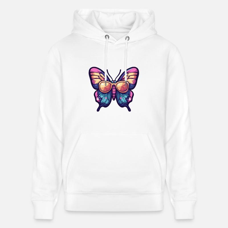 Papillon Bande Dessinée Vacances - Sweat à capuche bio CRUISER Stanley/Stella Unisexe - blanc