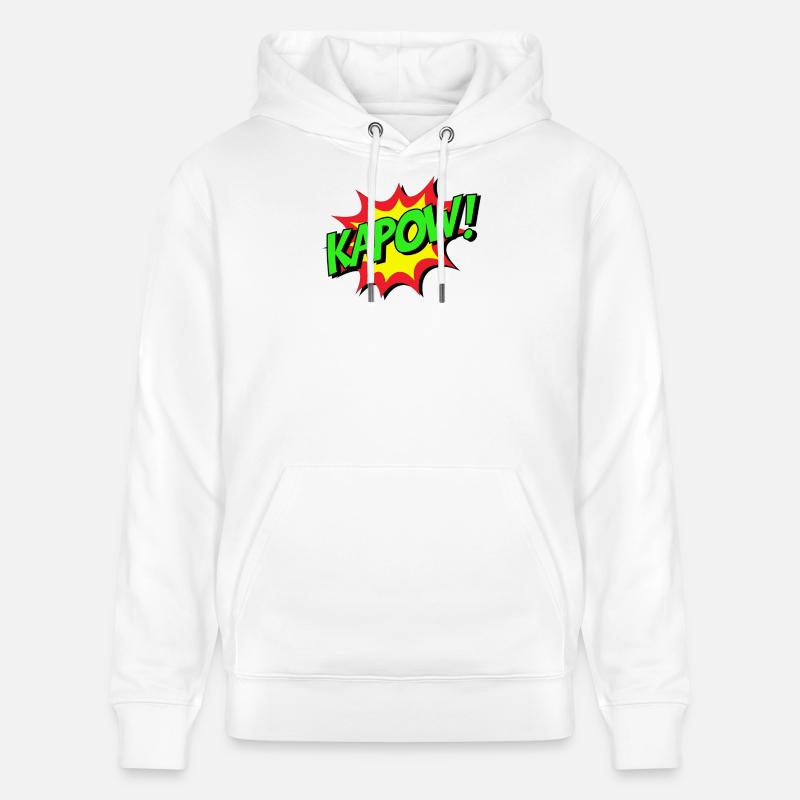 KAPOW Explosion de la bande dessinée - Sweat à capuche bio CRUISER Stanley/Stella Unisexe - blanc