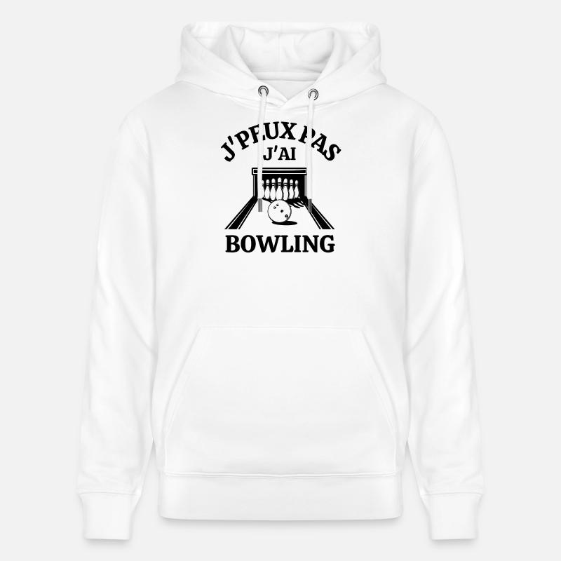 bowling, strike, fan de bowling - Sweat à capuche bio CRUISER Stanley/Stella Unisexe - blanc