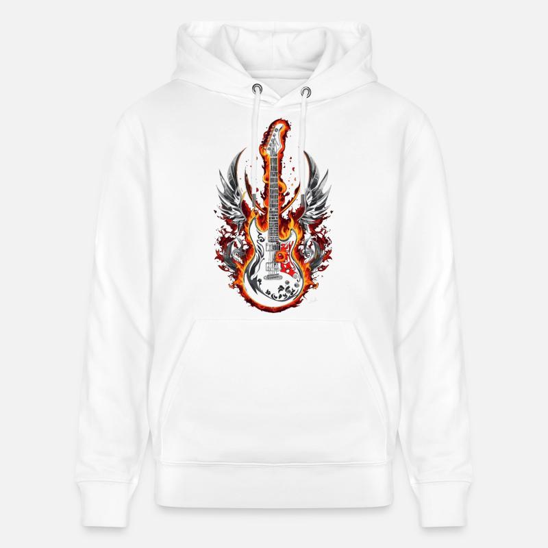 Fire Winged Gitarre - Stanley/Stella Unisex Bio-Hoodie CRUISER  - Weiß
