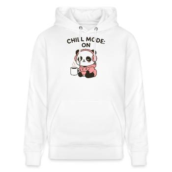 Lofi Panda Hoodie – Chill Mode ON & Cozy Vibes - Stanley/Stella Unisex Bio-Hoodie CRUISER  - Weiß - Vorne - Alina (178cm) & Michal (187cm)