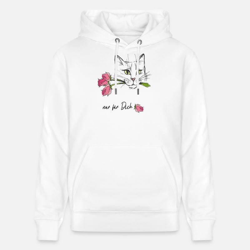 Chat aux roses - Sweat à capuche bio CRUISER Stanley/Stella Unisexe - blanc