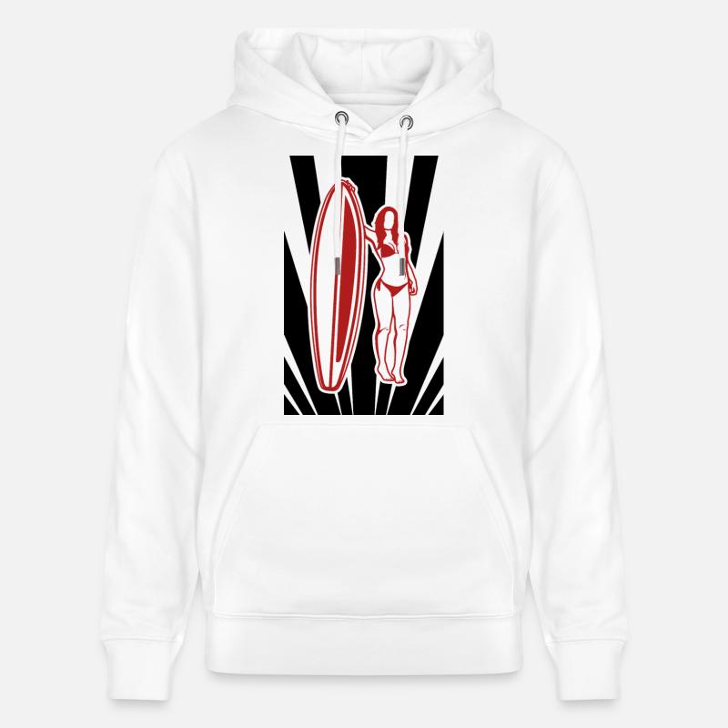 Conception du Wave Rider - Sweat à capuche bio CRUISER Stanley/Stella Unisexe - blanc
