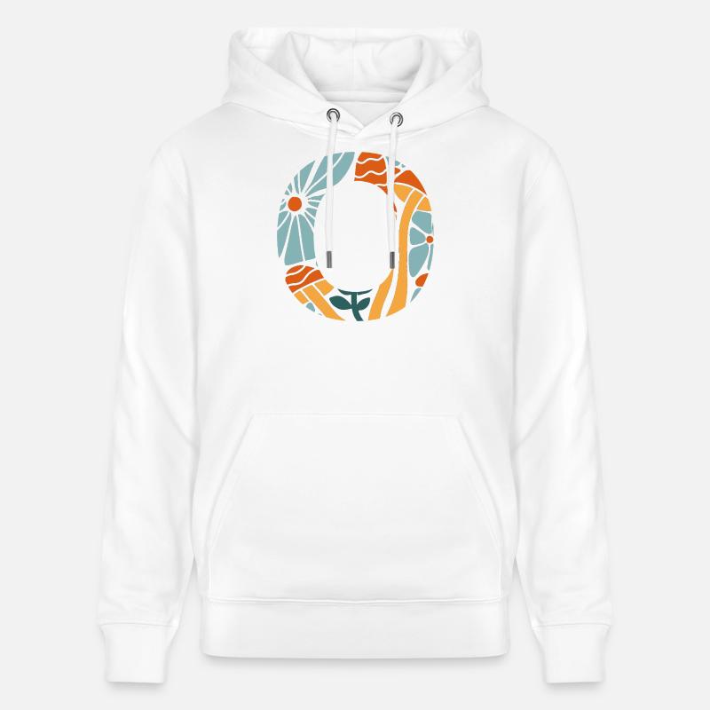 Lettre o fleurs groovy idée cadeau  - Sweat à capuche bio CRUISER Stanley/Stella Unisexe - blanc