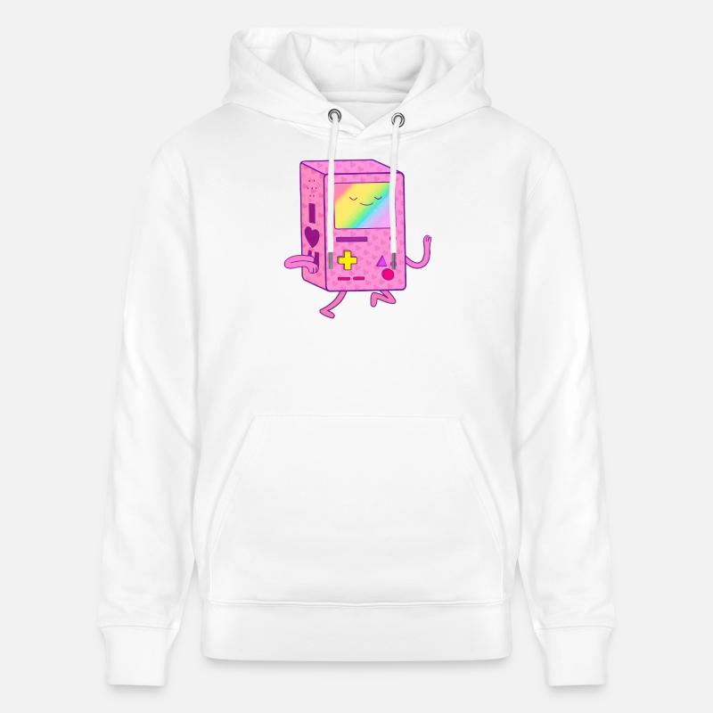 Robot de jeu rose dansant - Sweat à capuche bio CRUISER Stanley/Stella Unisexe - blanc
