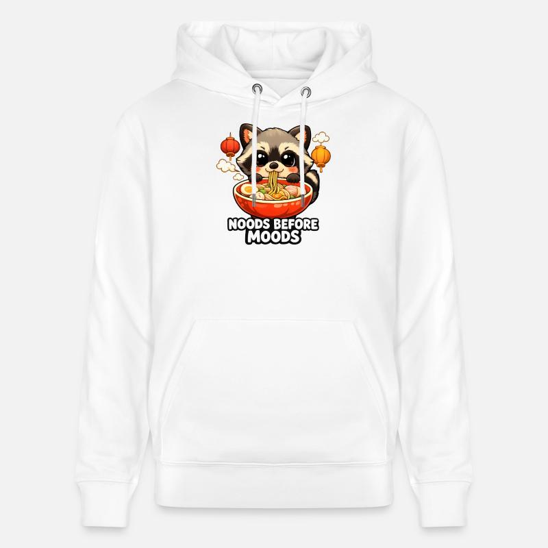 Ramen Noods Before Moods Waschbär - Stanley/Stella Unisex Bio-Hoodie CRUISER  - Weiß