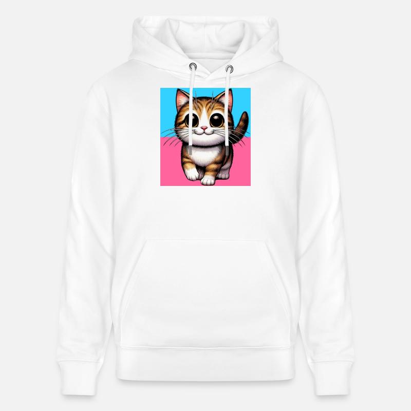 chat - Sweat à capuche bio CRUISER Stanley/Stella Unisexe - blanc
