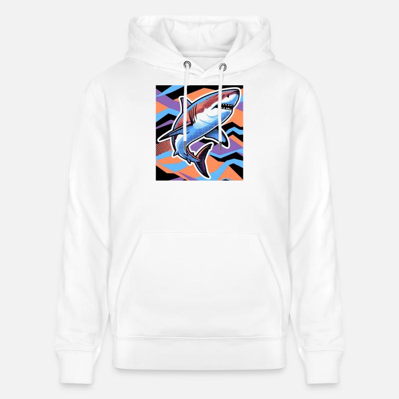 Requin - Sweat à capuche bio CRUISER Stanley/Stella Unisexe - blanc