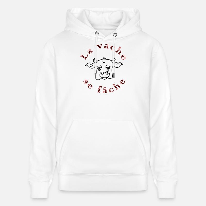 Die Kuh wird wütend schwarz - Stanley/Stella Unisex Bio-Hoodie CRUISER  - Weiß