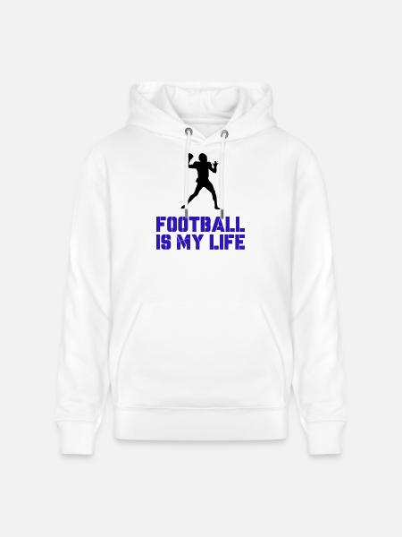 Football is my Life - Stanley/Stella CRUISER Unisex Organic Hoodie - white