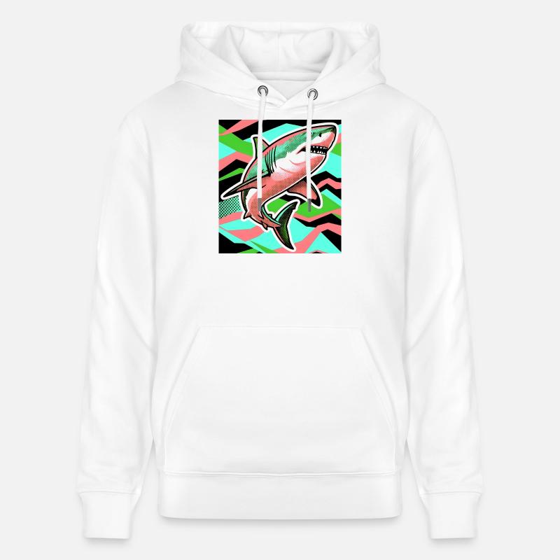 Requin - Sweat à capuche bio CRUISER Stanley/Stella Unisexe - blanc
