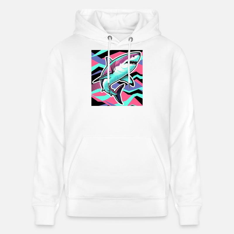 Requin - Sweat à capuche bio CRUISER Stanley/Stella Unisexe - blanc