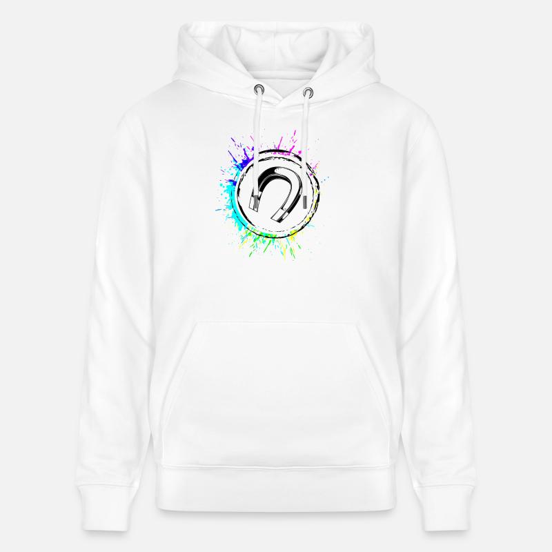 Aimant fer à cheval - Sweat à capuche bio CRUISER Stanley/Stella Unisexe - blanc
