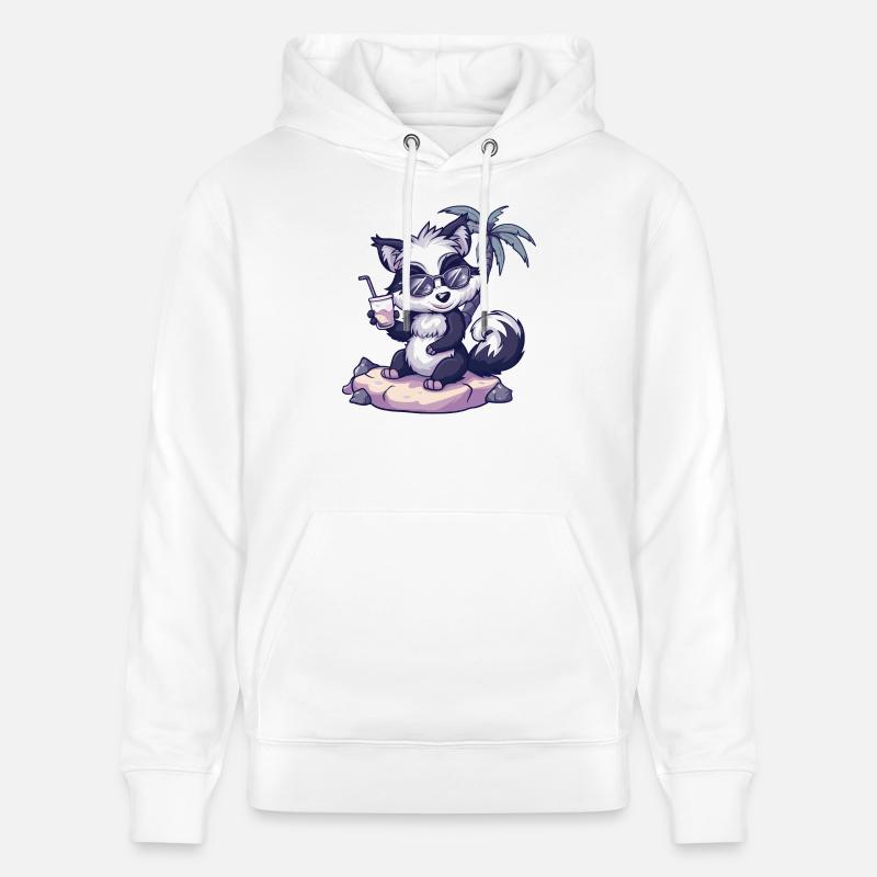 Stinktier Sommer Strand Comic - Stanley/Stella Unisex Bio-Hoodie CRUISER - Weiß