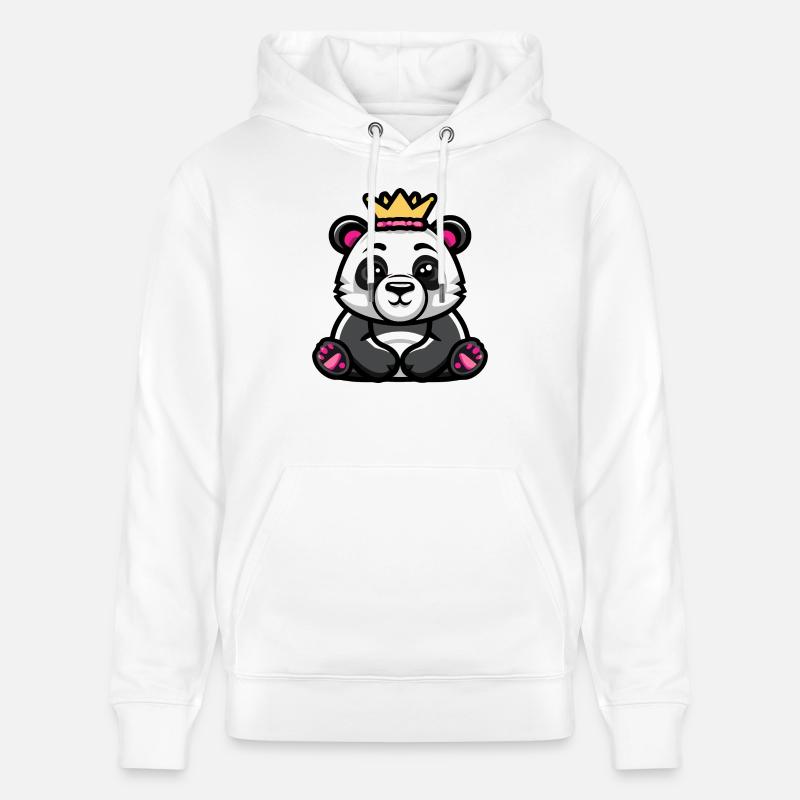 Couronne de bande dessinée panda - Sweat à capuche bio CRUISER Stanley/Stella Unisexe - blanc