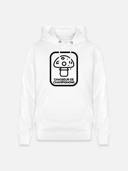 Mushroom / Champignon / Pilz / Picking - Stanley/Stella CRUISER Unisex Organic Hoodie - white