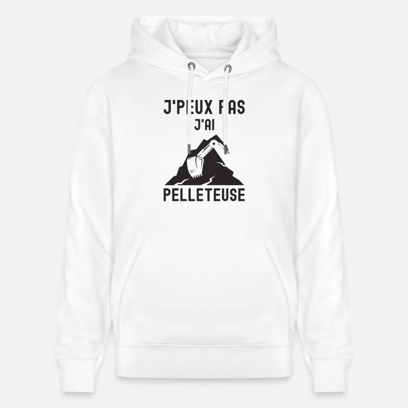 Chantier de construction pelleteuse 1 - Sweat à capuche bio CRUISER Stanley/Stella Unisexe - blanc