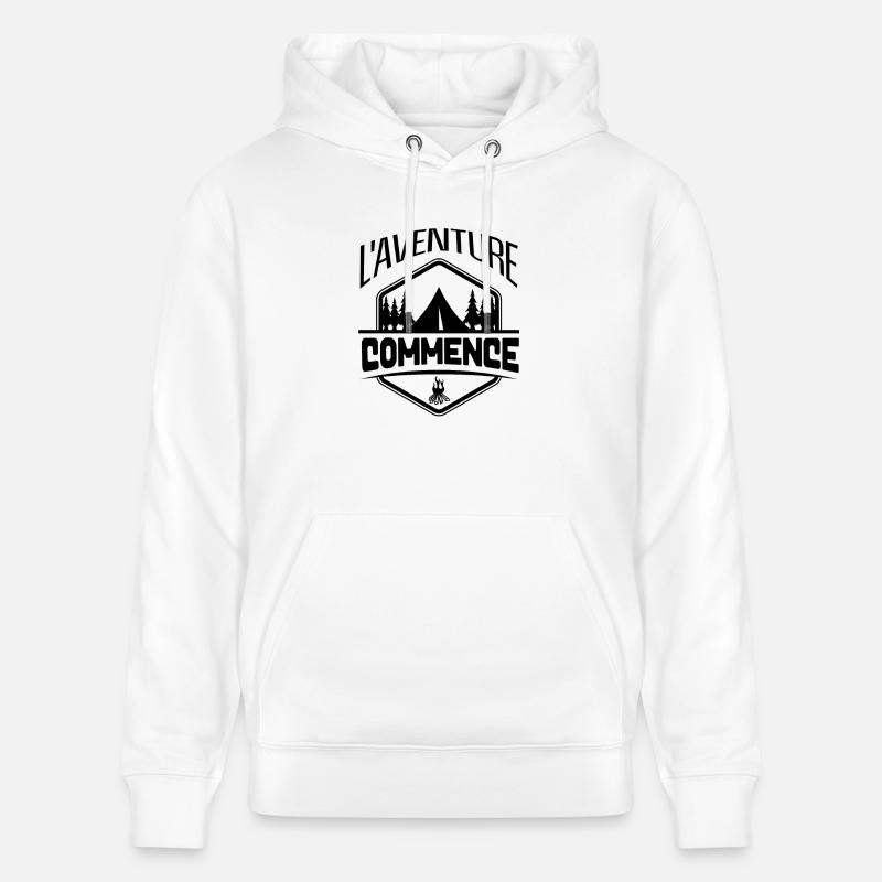 L aventure commence - Sweat à capuche bio CRUISER Stanley/Stella Unisexe - blanc