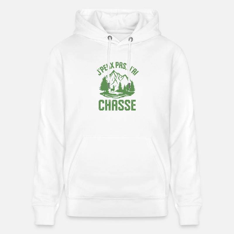Chasse chasseur cerf bois - Sweat à capuche bio CRUISER Stanley/Stella Unisexe - blanc