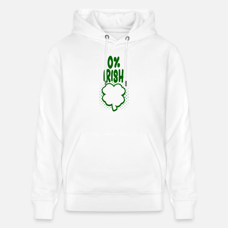 0% Irish - Spaß Tshirt - Geschenk - Stanley/Stella Unisex Bio-Hoodie CRUISER  - Weiß