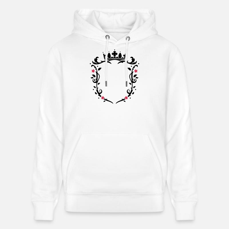 florales Wappen mit Krone - Stanley/Stella Unisex Bio-Hoodie CRUISER - Weiß