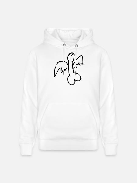 flying flying penis cock exit-shirt - Stanley/Stella CRUISER Unisex Organic Hoodie - white