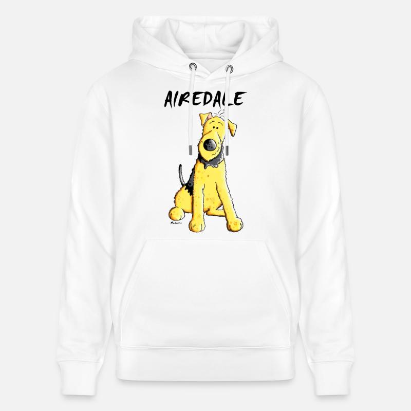 Mignon Airedale Terrier - Sweat à capuche bio CRUISER Stanley/Stella Unisexe - blanc