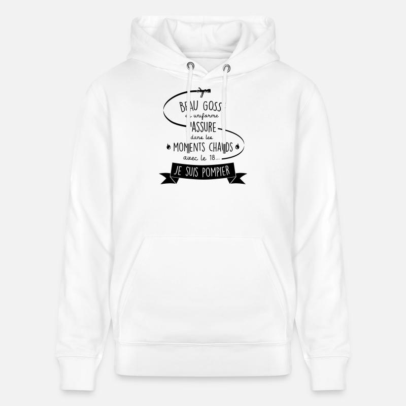 beau gosse pompier - Sweat à capuche bio CRUISER Stanley/Stella Unisexe - blanc